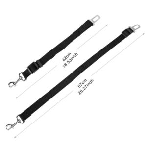 2 Pack Adjustable Nylon Dog and Cat Car Seatbelt Leash with Swivel Carabiner