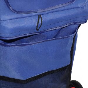 Foldable Pet Stroller with Skylight and Shockproof Wheels, Navy Blue, for Small and Medium Dogs and Cats