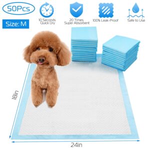 50 Count Puppy Training Pads, Super Absorbent Pee Pads for Dogs and Cats, 24 x 18 in