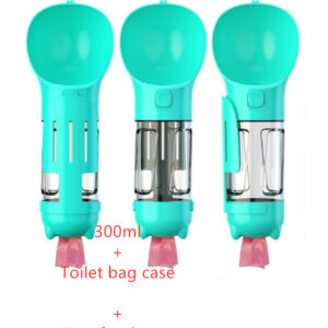 3 in 1 Portable Pet Water Bottle with Food Box and Waste Bag Storage for Dogs and Cats