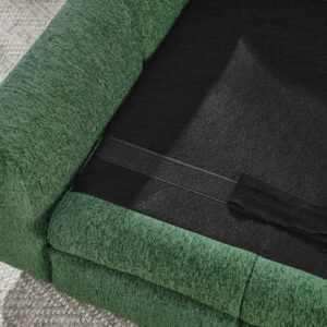 Large Dog Sofa Bed with Armrests and Backrest, Elevated Linen Dog Couch for Big Dogs, Olive Green