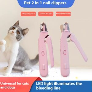2 in 1 LED Pet Nail Clipper and Grinder, Rechargeable Dog and Cat Nail Trimmer