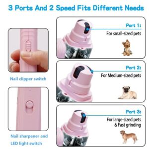2 in 1 LED Pet Nail Clipper and Grinder, Rechargeable Dog and Cat Nail Trimmer