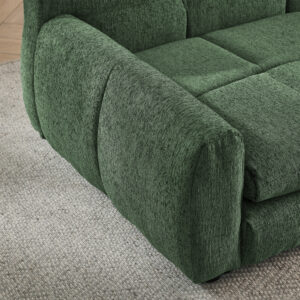 Large Dog Sofa Bed with Armrests and Backrest, Elevated Linen Dog Couch for Big Dogs, Olive Green