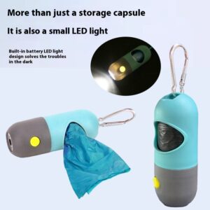 LED Dog Poop Bag Dispenser, Portable Waste Bag Holder for Night Walks