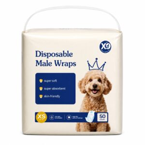 Disposable Male Dog Wraps, Leak Proof Diapers for Incontinence and Marking