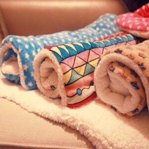 Soft Coral Fleece Pet Blanket, Cute Print Cat and Dog Mat in 4 Sizes