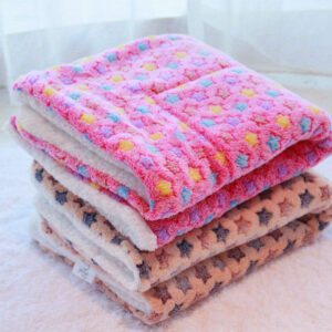 Soft Coral Fleece Pet Blanket, Cute Print Cat and Dog Mat in 4 Sizes