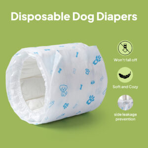 Disposable Male Dog Wraps, Leak Proof Diapers for Incontinence and Marking