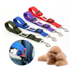 Adjustable Nylon Car Seatbelt Leash for Dogs and Cats, Pet Vehicle Safety Belt