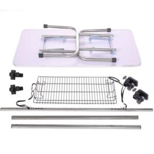 36 Inch Foldable Dog Grooming Table with Adjustable Arm, Non Slip Rubber Top and Storage Basket, 300 lb Capacity