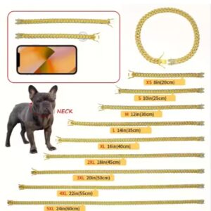 Sparkling Rhinestone Dog Chain Collar, Adjustable Alloy Choker for Dogs and Cats