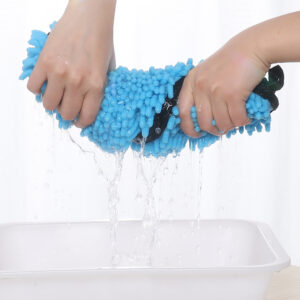 Super Absorbent Chenille Dog Bathrobe Towel with Double Pockets