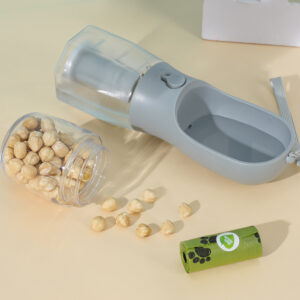 3 in 1 Portable Pet Water Bottle with Food Container and Waste Bag Holder