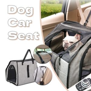 Foldable Dog Car Seat, Waterproof Pet Booster Seat with Safety Tether and Sturdy Frame