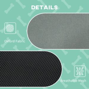 Elevated Dog Cot with Canopy, Portable Raised Pet Bed with Sun Shade for Small Dogs, Gray