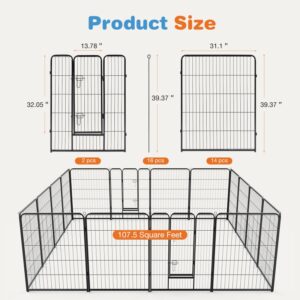 Metal Dog Playpen with Door, Foldable Exercise Pen for Small Medium Large Dogs