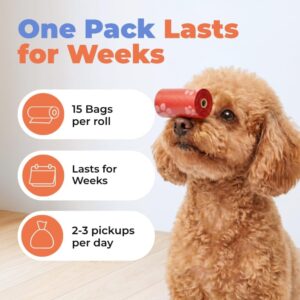 Leak Resistant Dog Poop Bags, Rip Resistant Waste Bags for All Dog Breeds