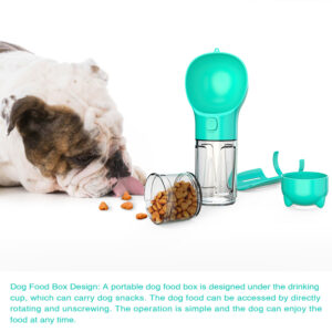 3 in 1 Portable Pet Water Bottle with Food Box and Waste Bag Storage for Dogs and Cats