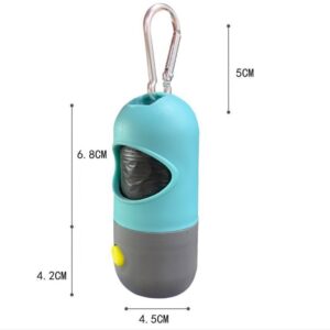 LED Dog Poop Bag Dispenser, Portable Waste Bag Holder for Night Walks