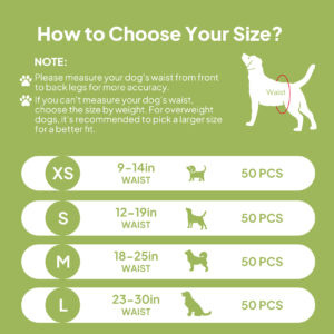 Disposable Male Dog Wraps, Leak Proof Diapers for Incontinence and Marking