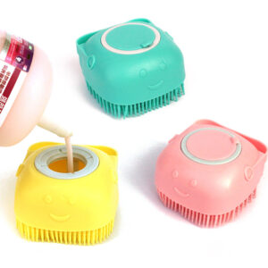 Silicone Dog Bath Brush, Massage Gloves and Shampoo Dispenser for Cats and Dogs