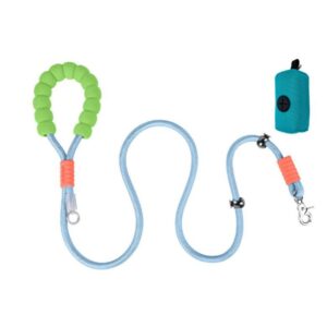 Shock Absorbing Dog Leash for Small and Medium Dogs, 100cm Walking Lead with Neck Loop