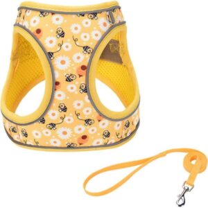 No Pull Step In Dog Harness and Leash Set, Reflective Mesh Vest with 5ft Leash